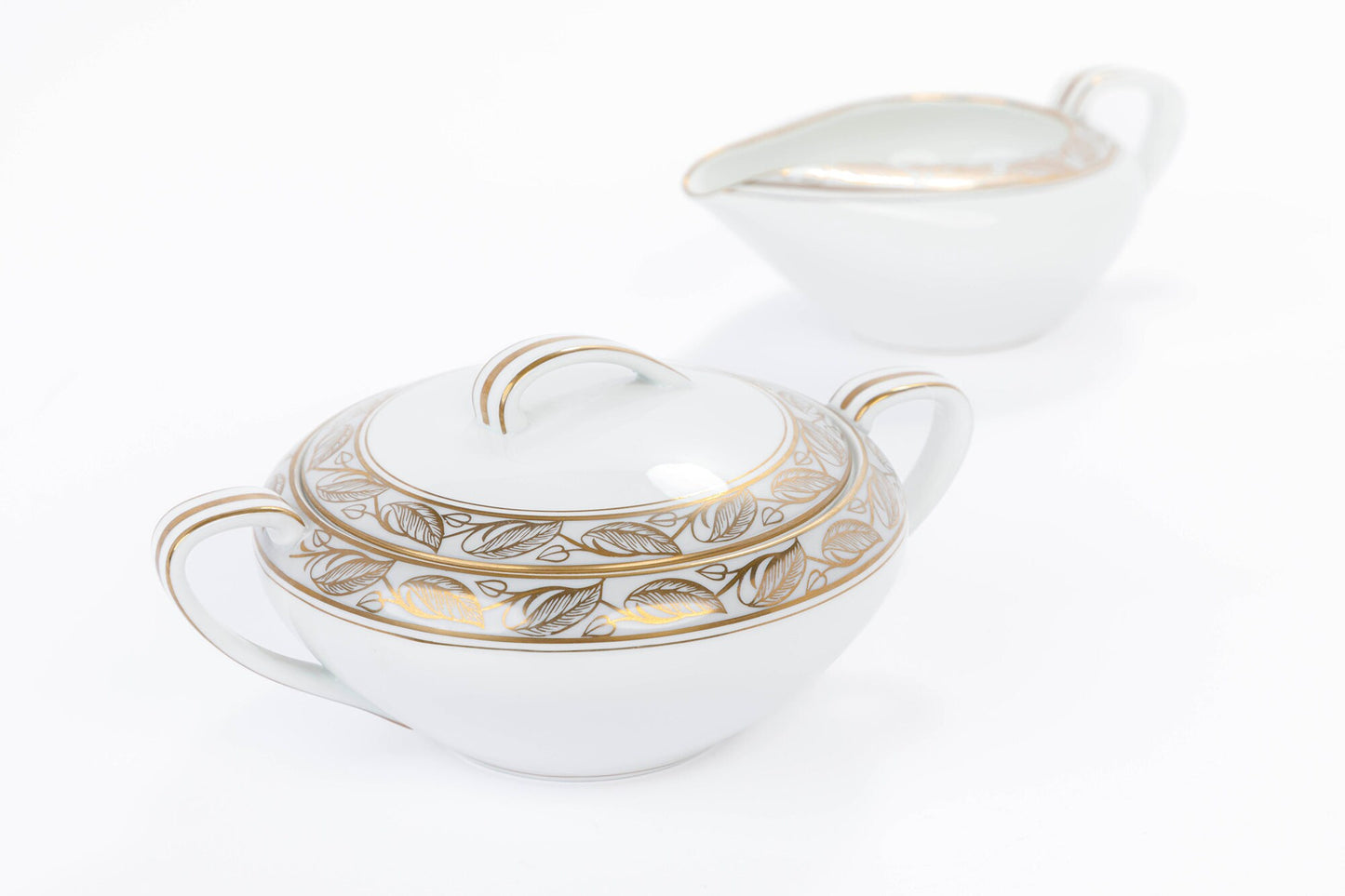 Vintage Mid Century Modern Noritake Greta China Sugar Bowl and Creamer