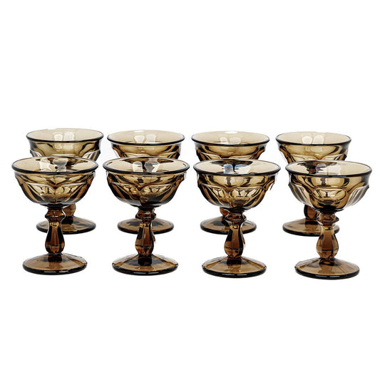 Vintage Noritake Provincial Champagne/Sherbet Glasses in Brown (Set of 4)