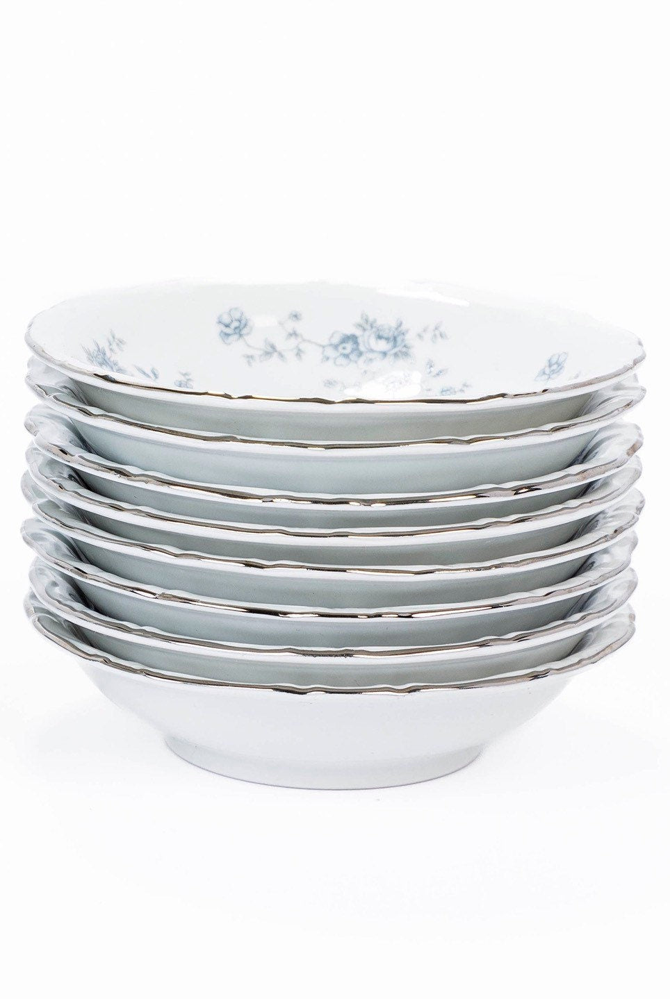 Vintage Johann Haviland Blue Garland (Bavaria Stamp) Fruit/Dessert Bowl. Set of 4.