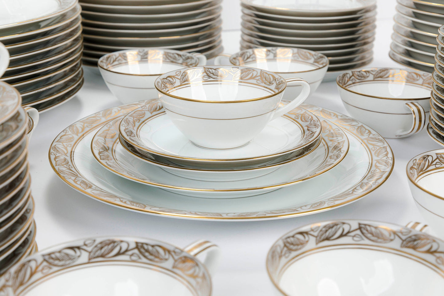 Vintage Mid Century Modern Noritake Greta China Set for 12!