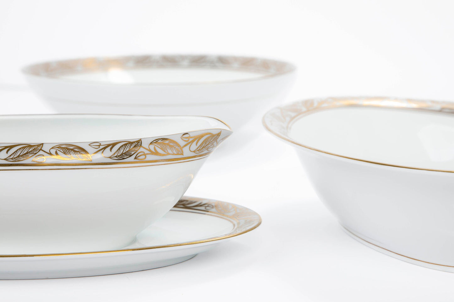 Vintage Mid Century Modern Noritake Greta China Serving Bowls and Gravy Boat