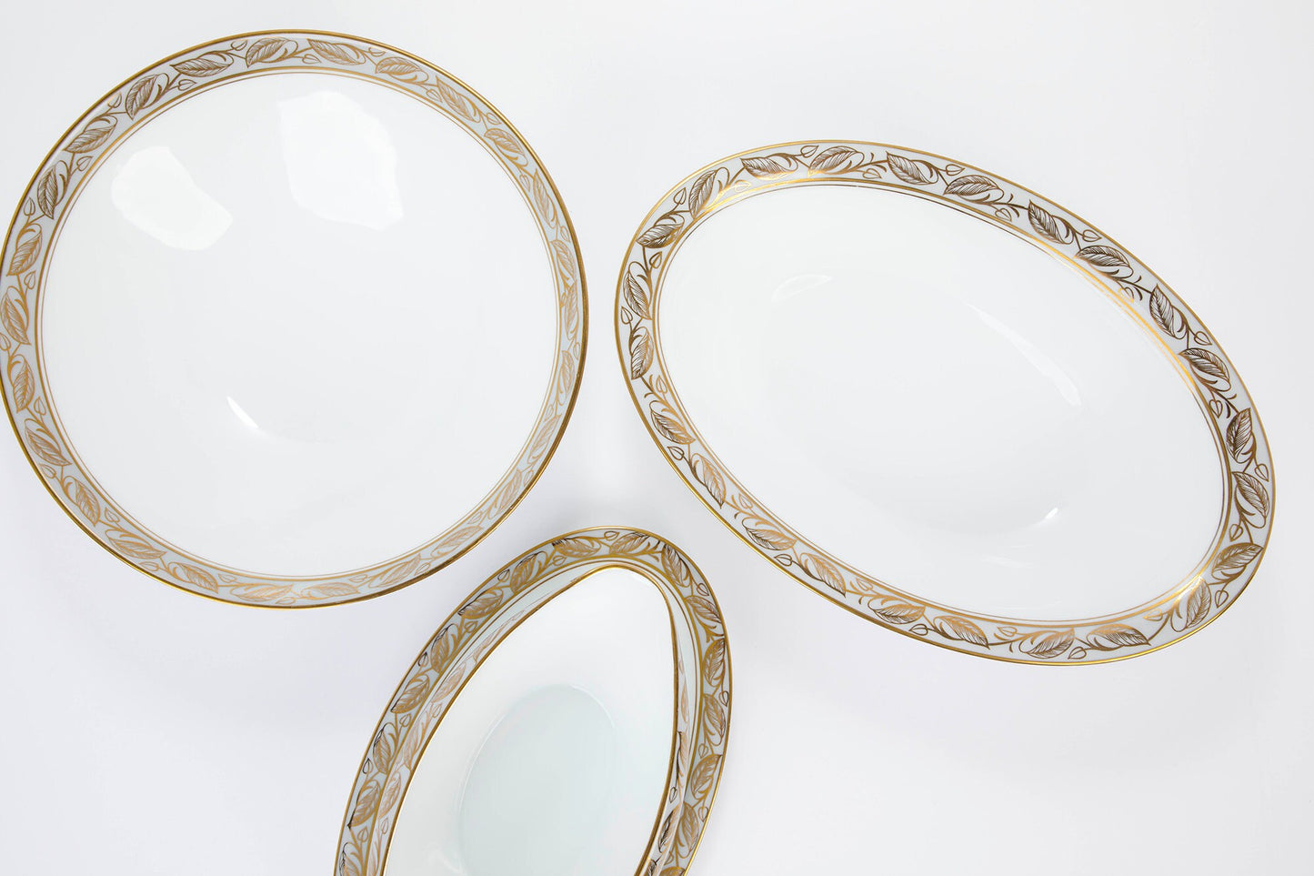 Vintage Mid Century Modern Noritake Greta China Serving Bowls and Gravy Boat