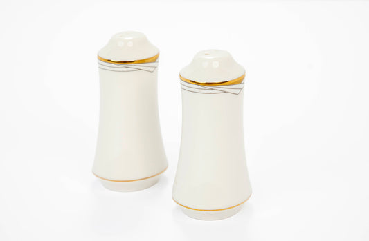Vintage Mid Century Modern Noritake Golden Cove China Salt and Pepper Shakers