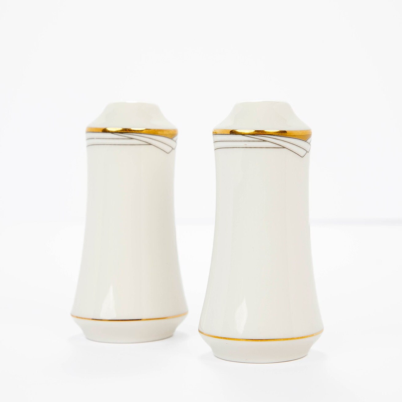 Vintage Mid Century Modern Noritake Golden Cove China Salt and Pepper Shakers