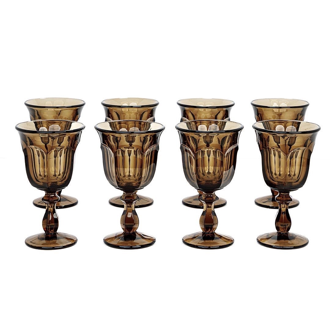 Vintage Noritake Provincial Wine Glasses in Brown (Set of 4)