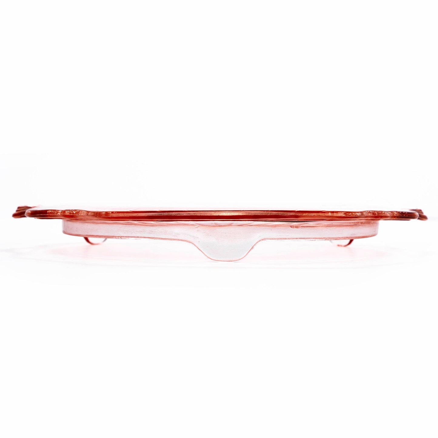Vintage Anchor Hocking Depression Glass Open Rose/Mayfair Pink Footed Cake Plate