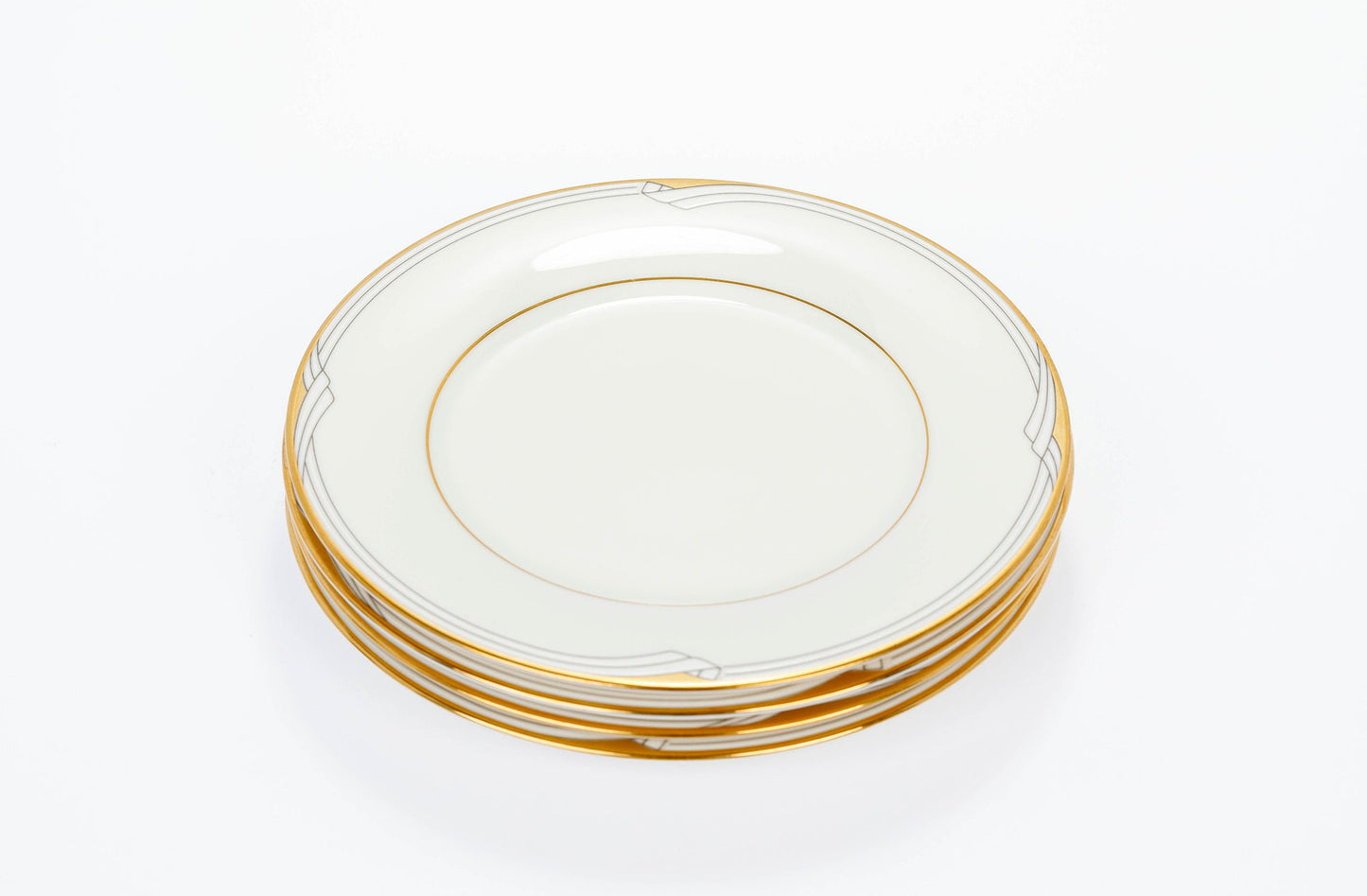 Vintage Mid Century Modern Noritake China Golden Cove Bread & Butter Plates (Set of 4)
