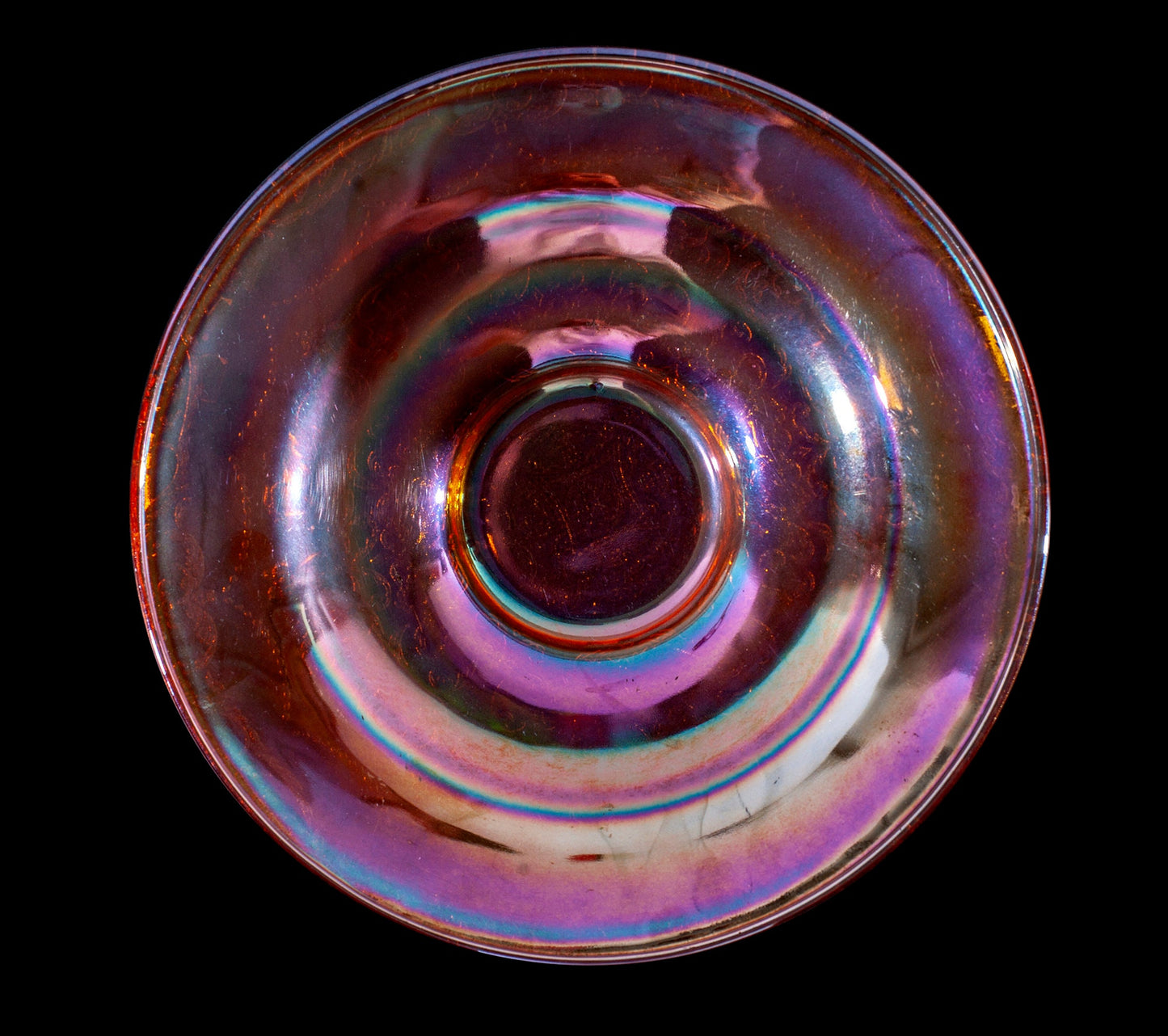 Vintage Tiered Large Marigold Carnival Glass Bowl