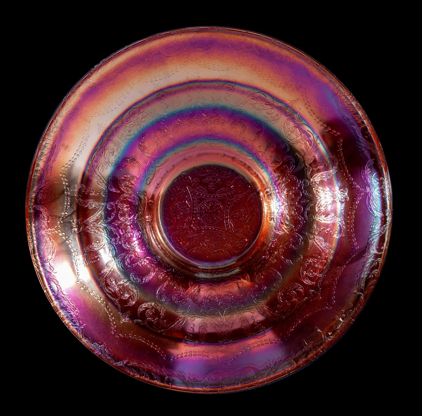 Vintage Tiered Large Marigold Carnival Glass Bowl