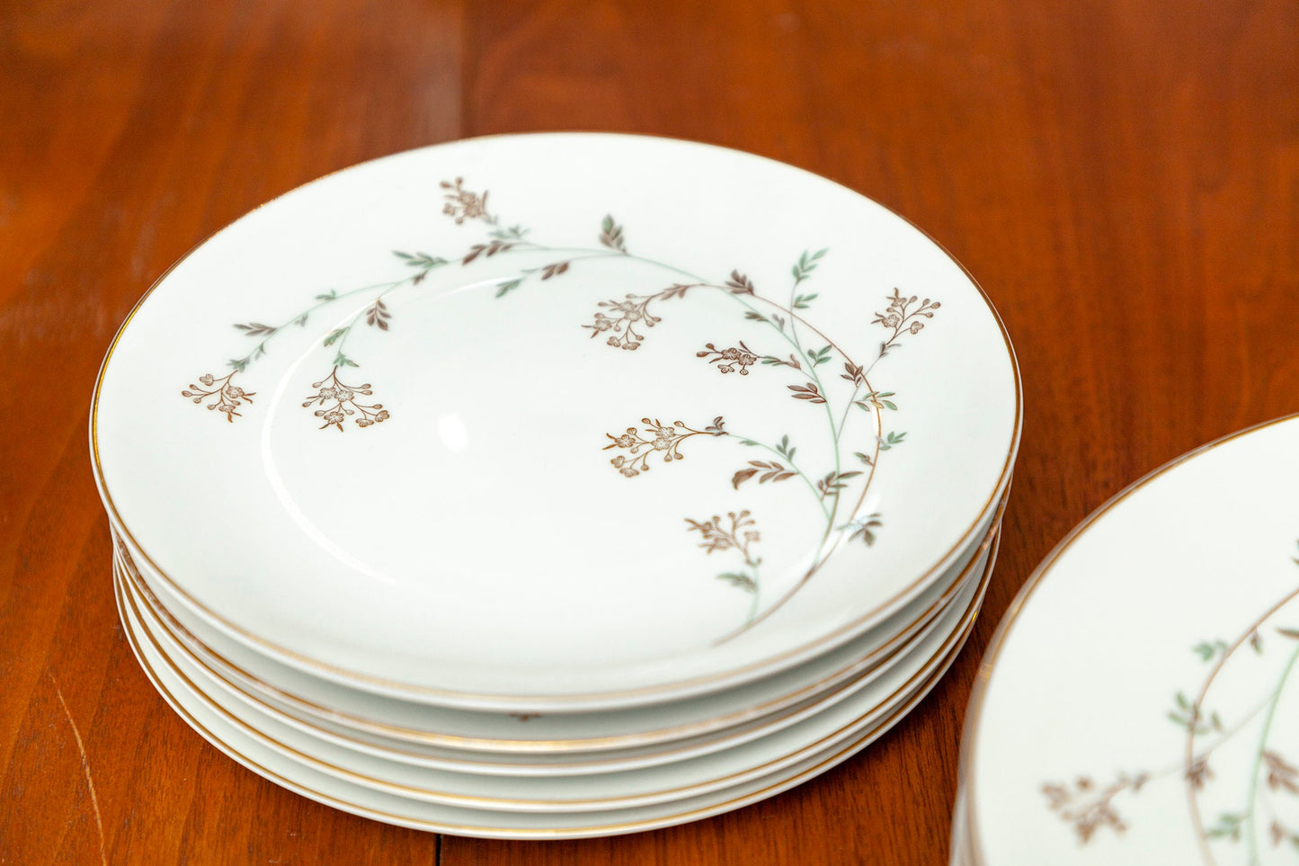 Vintage Mid Century Modern Noritake Andrea China Plates - Set of 6 Dinner Plates and Set of 6 Salad Plates (Sets Sold Separately)