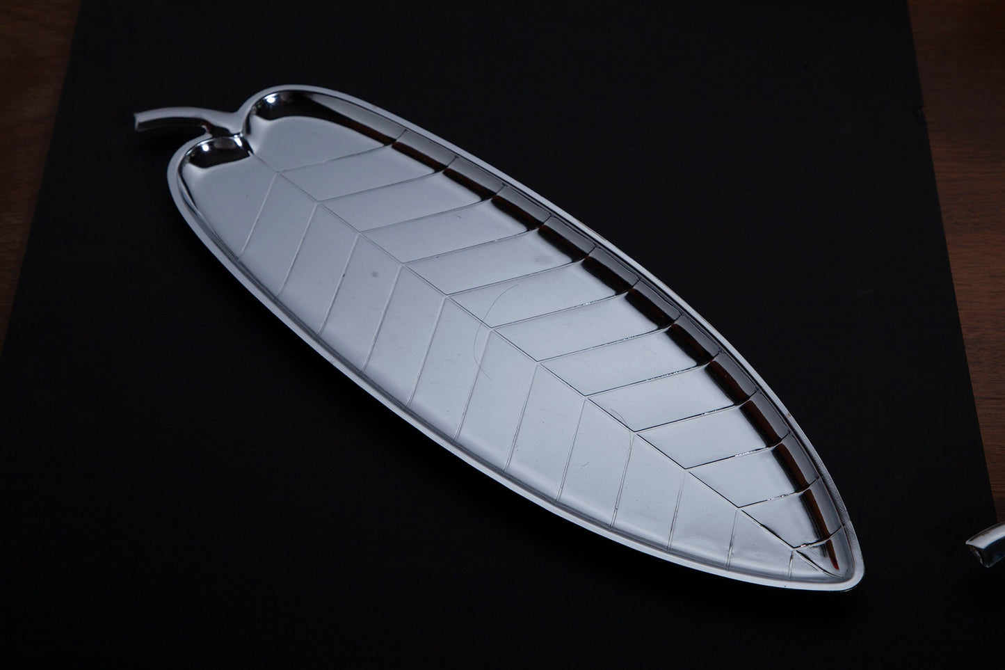 Vintage Mid Century Modern Silver-plated Banana Leaf 12" Serving Tray