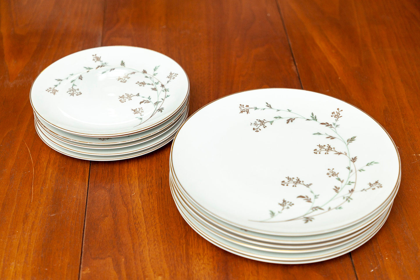 Vintage Mid Century Modern Noritake Andrea China Plates - Set of 6 Dinner Plates and Set of 6 Salad Plates (Sets Sold Separately)