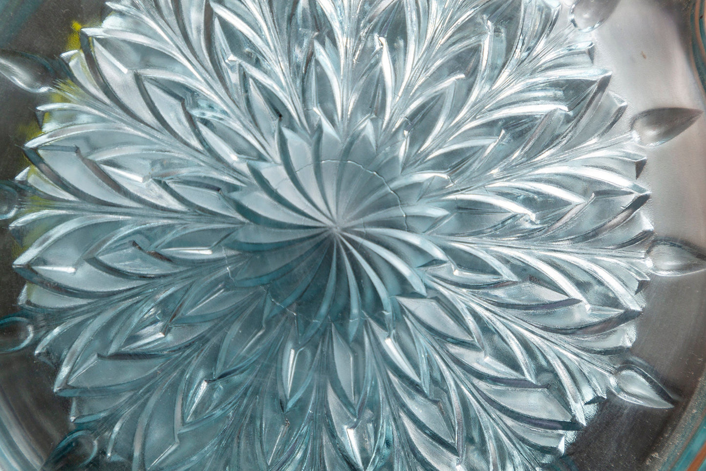 Vintage Jeannette Feather Snack Plate (Blue), Set of 6