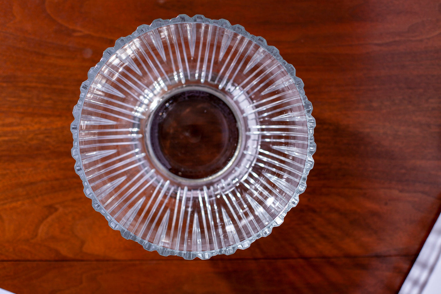 Vintage Mid Century Modern Godinger Ribbed Glass Serving Bowl