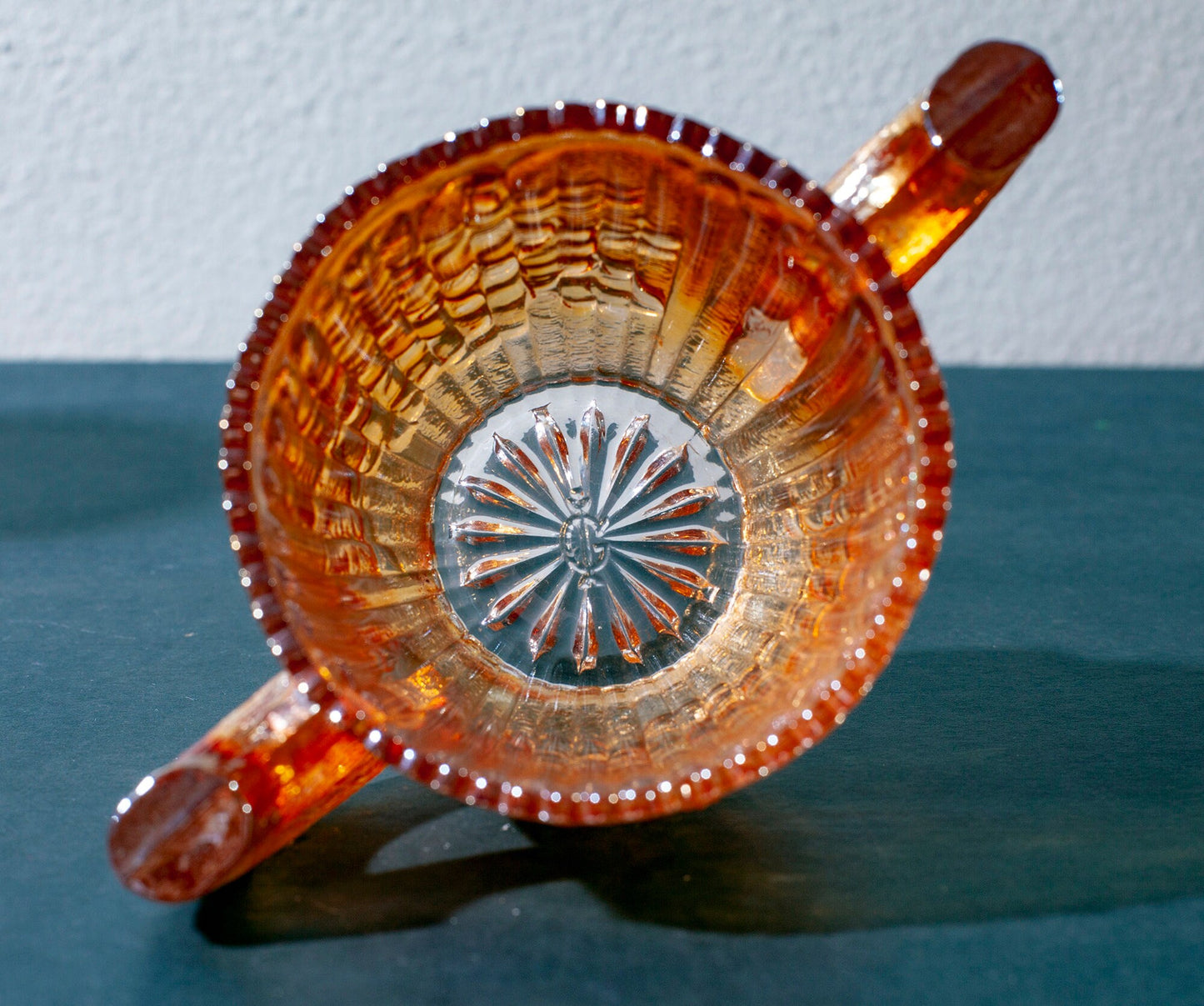 Vintage Imperial Glass Carnival Glass Marigold Sugar Bowl