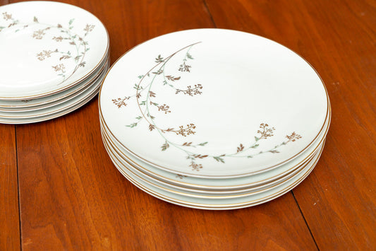 Vintage Mid Century Modern Noritake Andrea China Plates - Set of 6 Dinner Plates and Set of 6 Salad Plates (Sets Sold Separately)